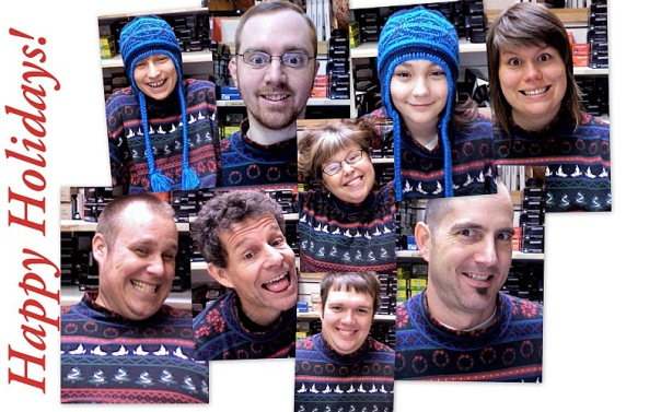 Creepy Christmas Sweater Day at Hutch's.